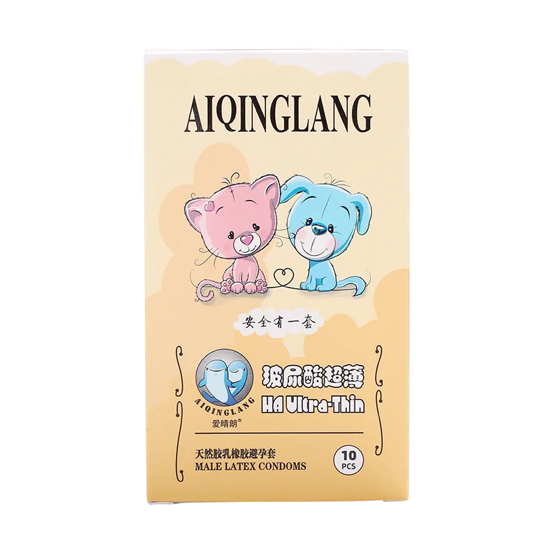 plain condom  10PCS Hyaluronic Acid Water Soluble Smooth Latex Condoms Contraceptives Condom For Men Sex Products