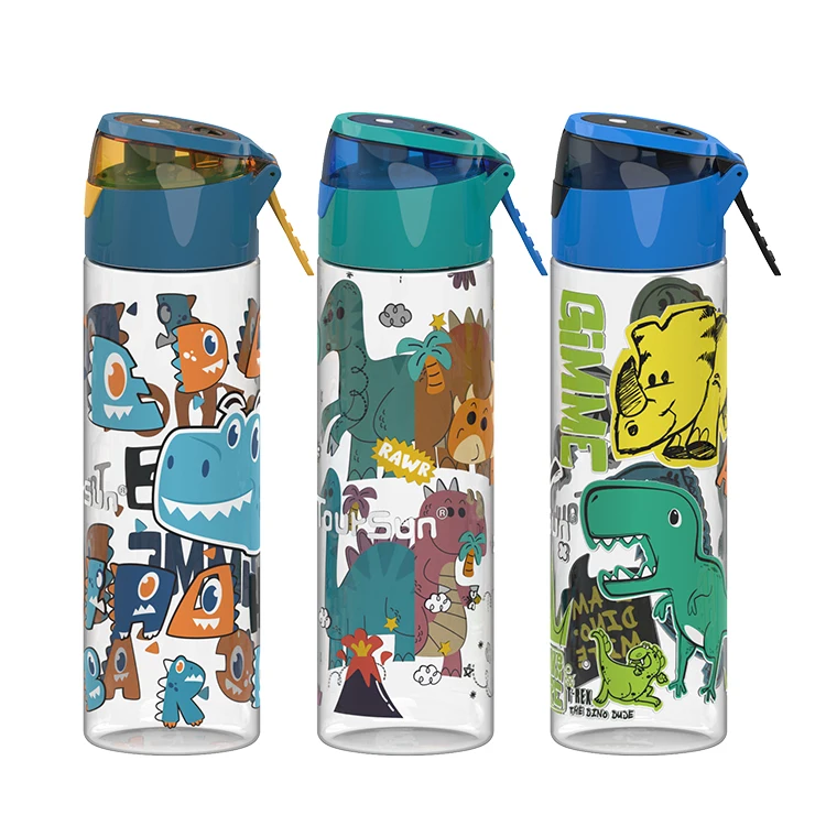 New Design 750ml Custom Logo Children Cartoon Plastic Kids Cute Water Bottle