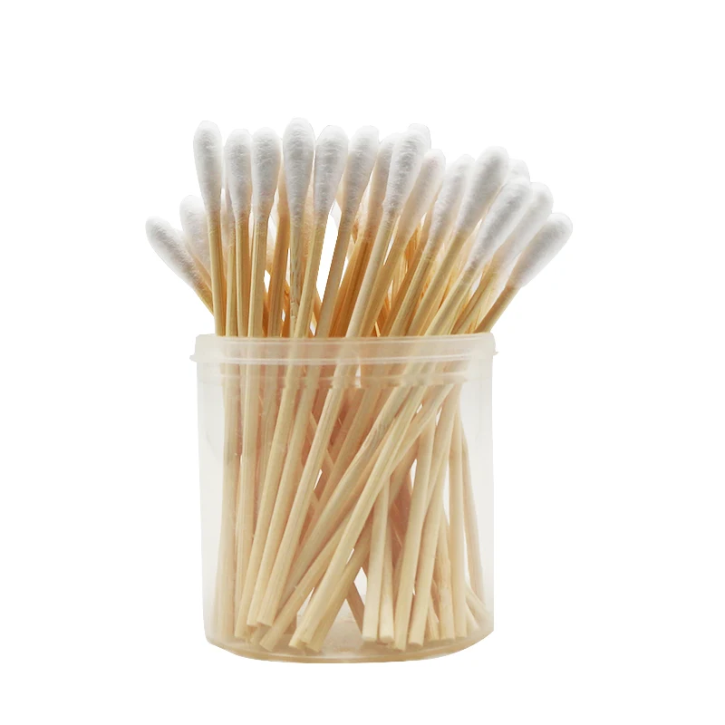 100 Count 6 Inches Cotton Tipped Swabs Wooden Cotton Swabs for Cleaning