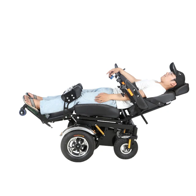 Medical equipment power electric safety comfort reclining and standing up wheelchair for disabled