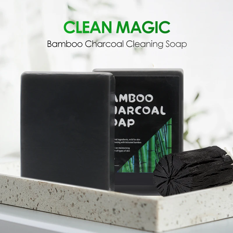 OEM 100% Natural Soap Lightening, Deep Cleansing, Remove Whitening Black bamboo Charcoal soap for face