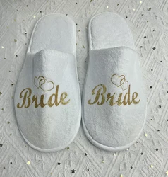 Custom Bride Bridesmaid Slippers Women Disposable Slippers For Wedding