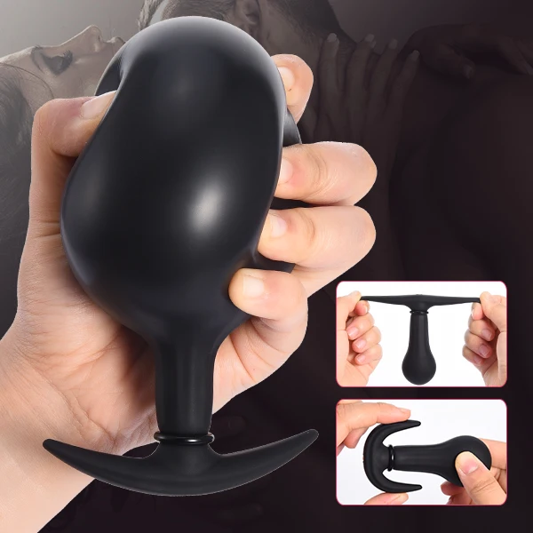 Amazon Hot Selling Anal Butt Plug Sex Toys For Women Male Big Ass Prostate Massager Silicone Inflatable Butt Plug