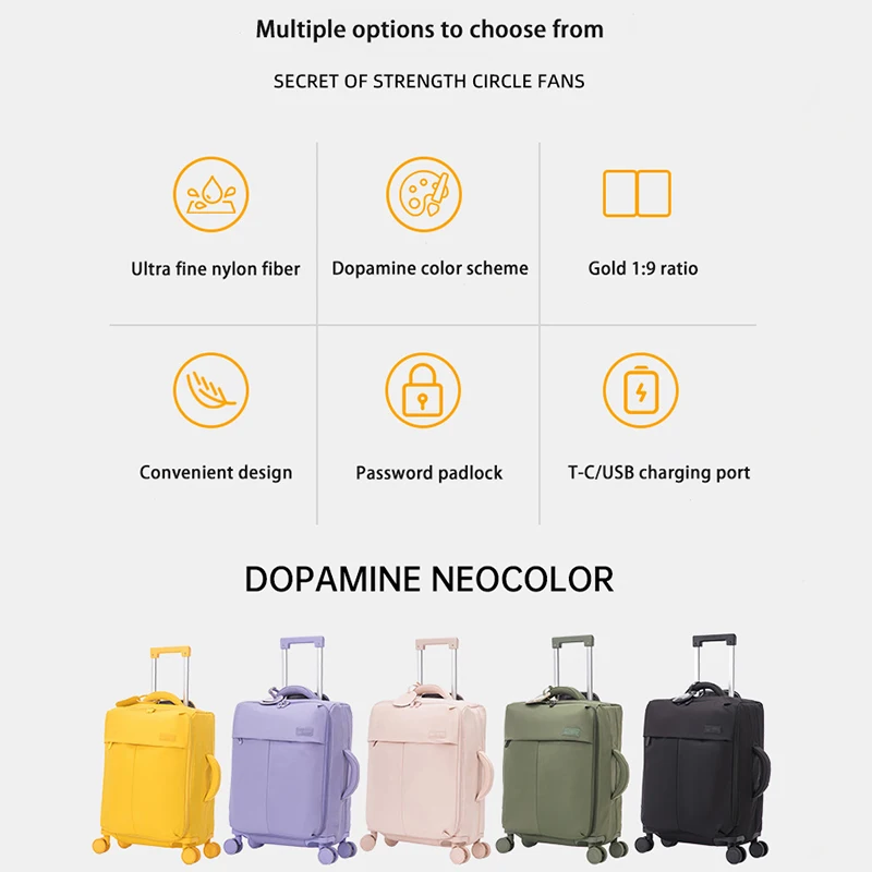 High appearance 20 inch suitcase soft bag ultra light 24 inch silent travel suitcase wholesale of luggage and bags