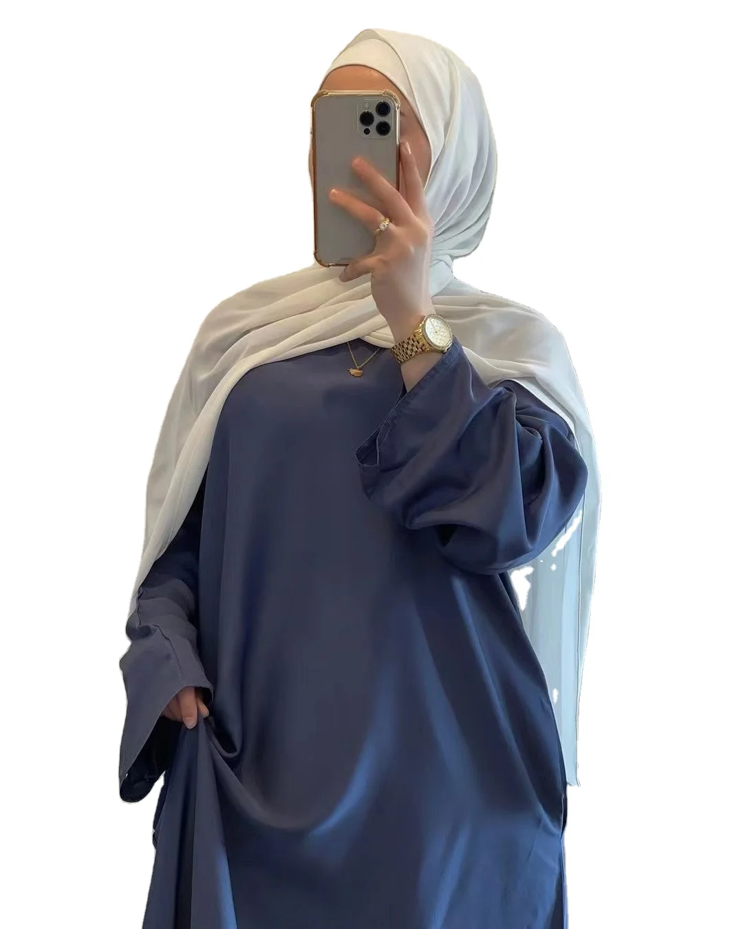 Latest Modest Fashion Satin Jilbab  Dubai Abaya Long Maxi Robe Islamic Clothing  Muslim Dresses For Women