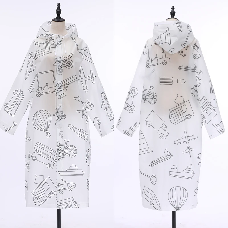 Factory Wholesale Thickened Adult Non-Disposable Full Printing Raincoat Cycling Travel Outdoor Hiking One-Piece Printed Poncho