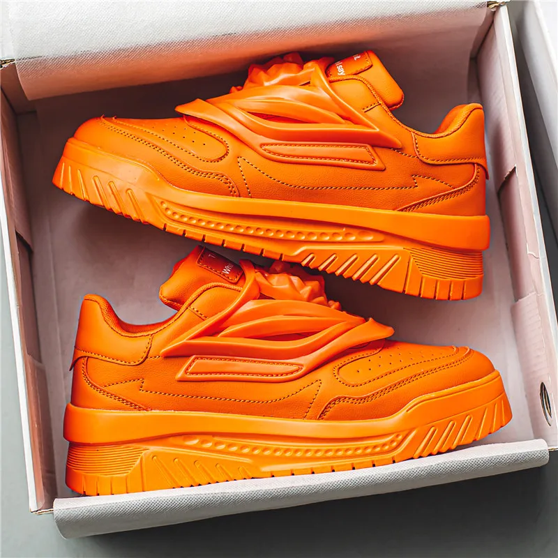 New Design Shoes 2024 Casual Chunky Board Shoes Fashion Leather Height Increased Platform Running Men Shoes Custom Logo