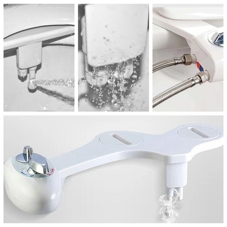 Wholesale Dual Nozzle ABS Toilet Bidet For Bathroom Self Cleaning Nozzle Fresh Water Cheap Simple Bidet
