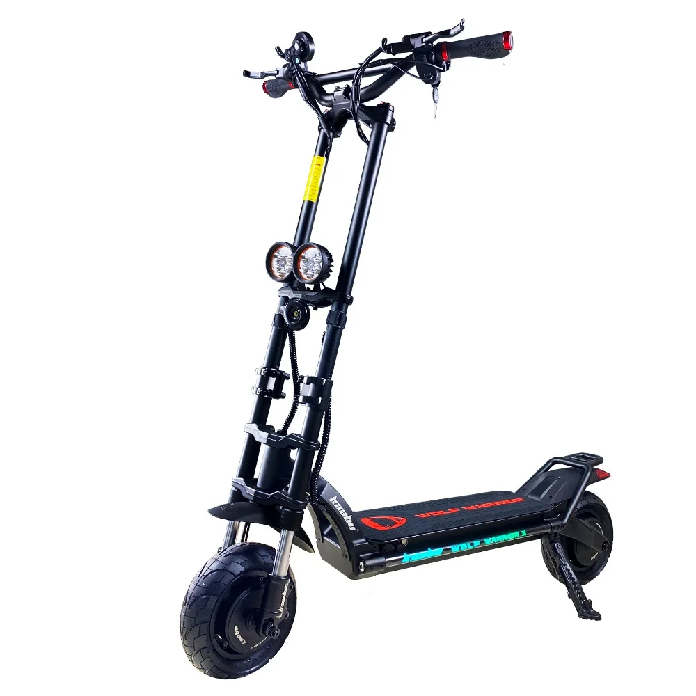 Original Kaabo Wolf Warrior X 10inch 60V 28AH Battery Top Speed 70km/h Electric Scooter with Hydraulic Shock Absorption