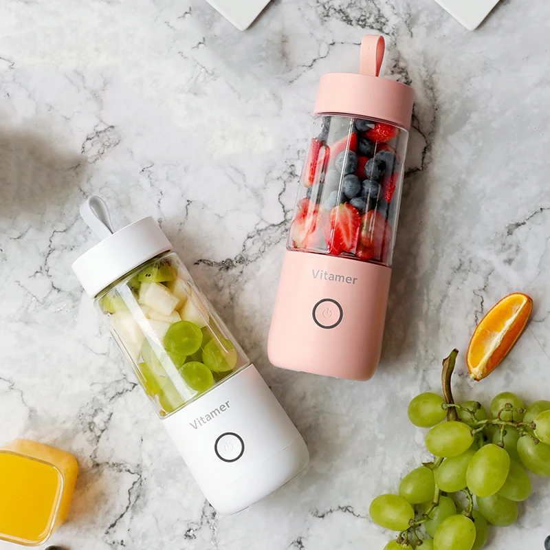 Портативный мини-блендер, соковыжималка с 4 лезвиями из нержавеющей стали 304