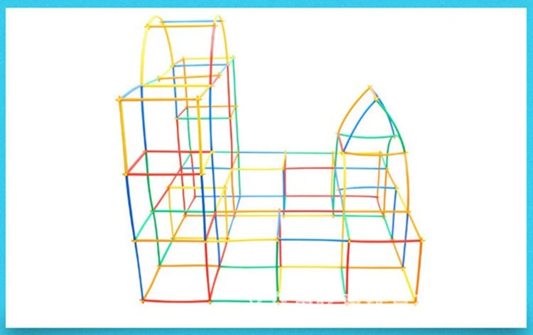 Creative Building Construction Straw building blocks Toy plastic brick set 4D space for kid