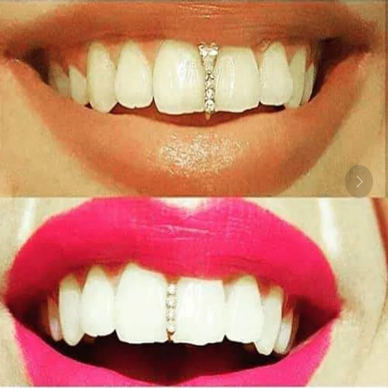 Gold Plated Hip Hop cz Stones Single Cap Grills Teeth Diamond Grillz for Men Women