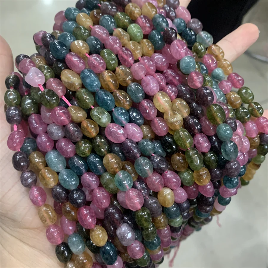 Natural Faceted stone Beads Round beads irregular Loose dyed tourmaline necklace Crystal Beads For Jewelry Making