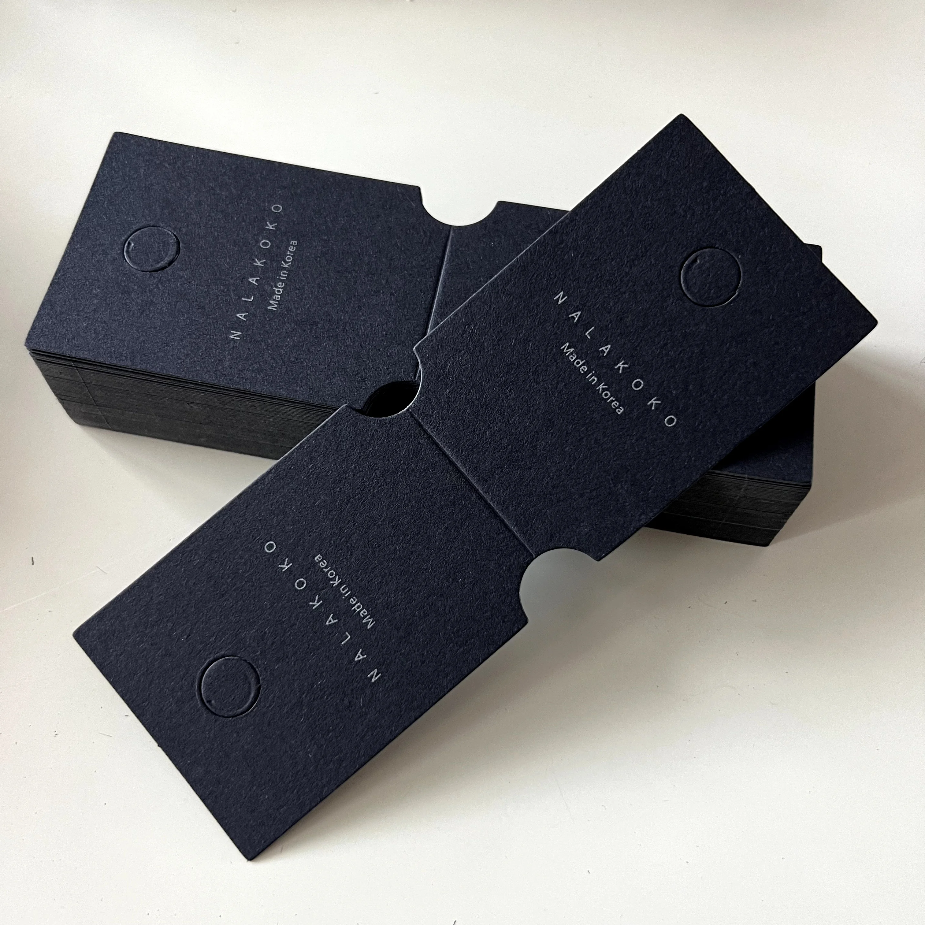Custom Black Long Jewelry Paper Card Folding Necklace/Bracelet Jewelry Card Printed Logo Holder Paper