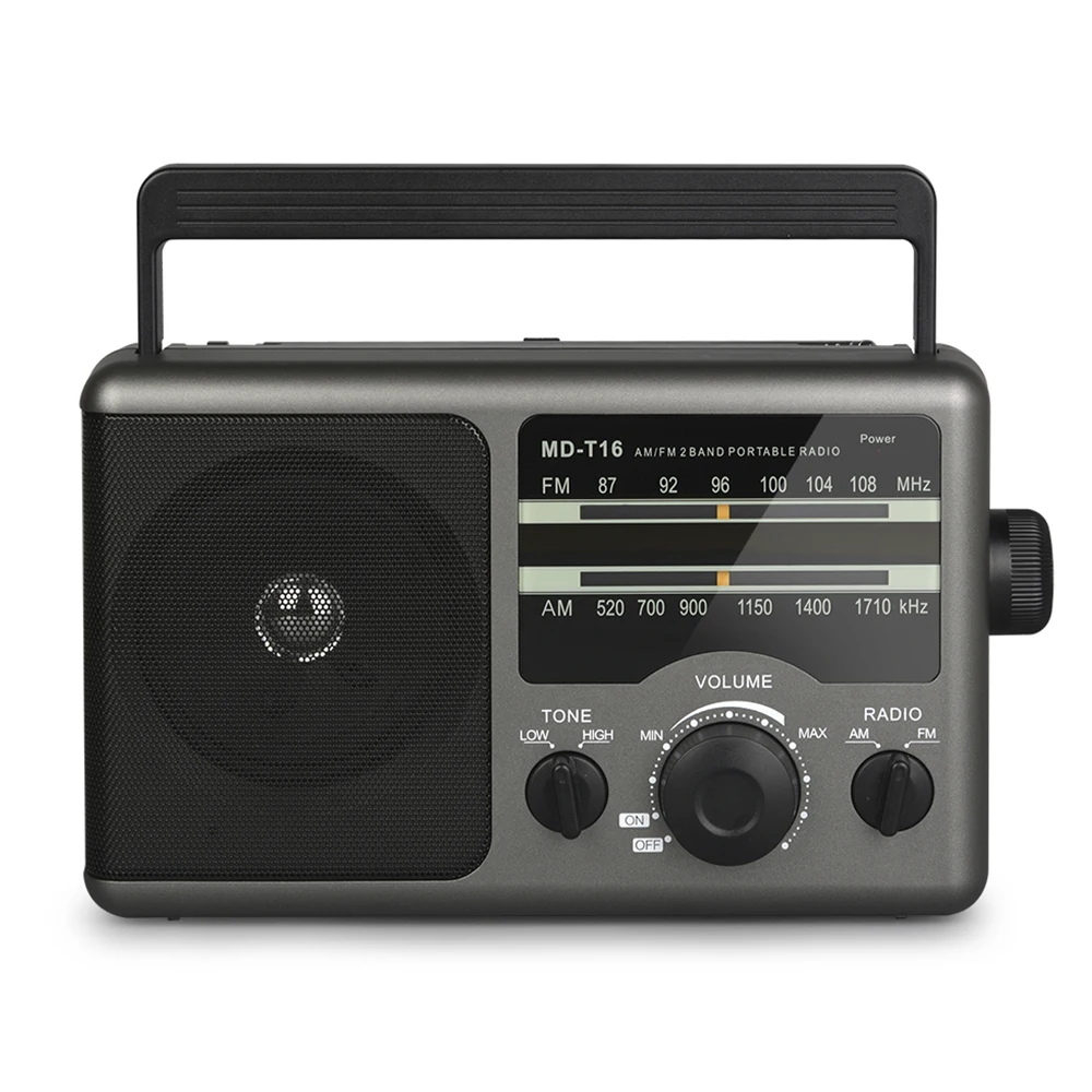 Портативная AM FM-радио с батарейным питанием или переменного тока большая ручка настройки старшее домашнее