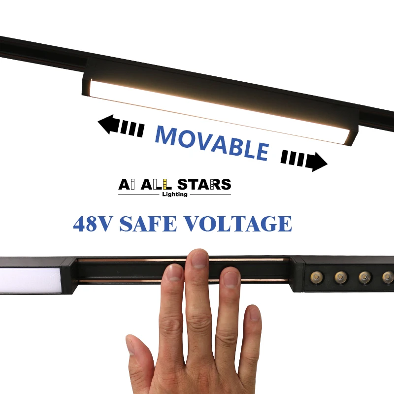 Magnetic Track Light Osram Dimmable Ultra Thin Led Magnetic Adjustable Track Ceiling Light 48V Slim Mini Magnetic Track Lamp