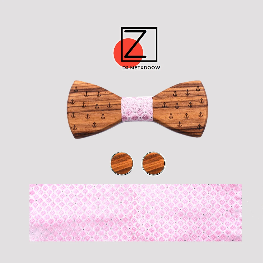 Мужские деревянные бабочкой платок запонки набор черного и коричневого цвета жаккардовый платок галстук-бабочка, костюм, аксессуары для свадьбы, подарки