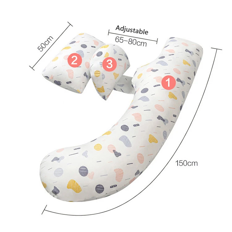 2023 Custom Wholesale Baby Pillow And Pregnancy J-Shaped Pillow Side Sleeping Belly Support Maternity Waist Pillow For Newborn