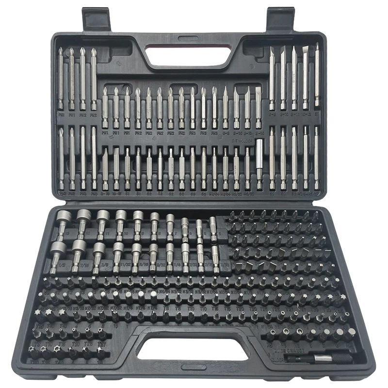 208-Pieces Ultimate Screwdriver Bit Set with Security Bits Nut Drivers Torx Slotted Phillips Square Pozi Hex Socket