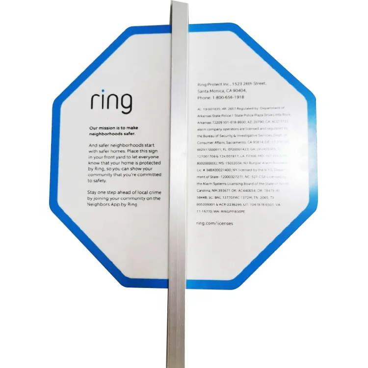 High Quality Plastic Reflective Warning Security Yard Signs