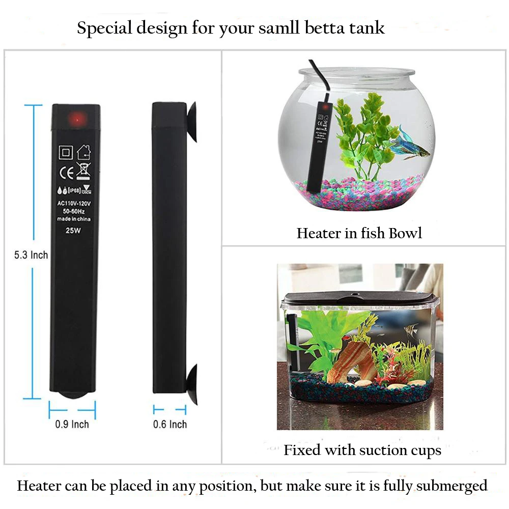 Gako HT 15W 25W Digital Aquarium Heater Fish Tank Heater Portable Mini Electric Automatic Constant Temperature Aquarium Heater