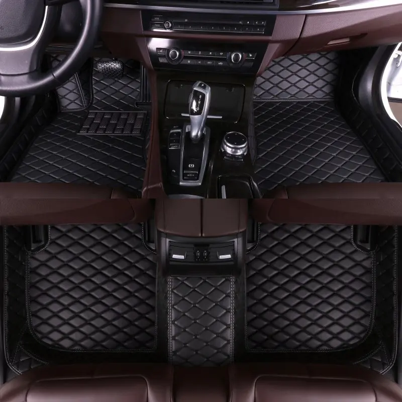 Luxury car mats Waterproof Dustproof Leather 5D Car Foot Mats For Ford Fiesta Focus Escort Taurus Ecosport