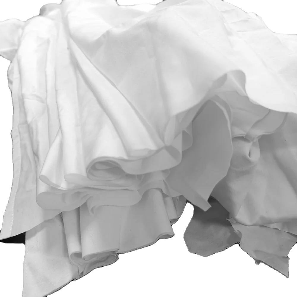 Factory direct Fabric cut pieces white cleaning cloth textile waste bales 100% cotton used bed sheets bale second hand