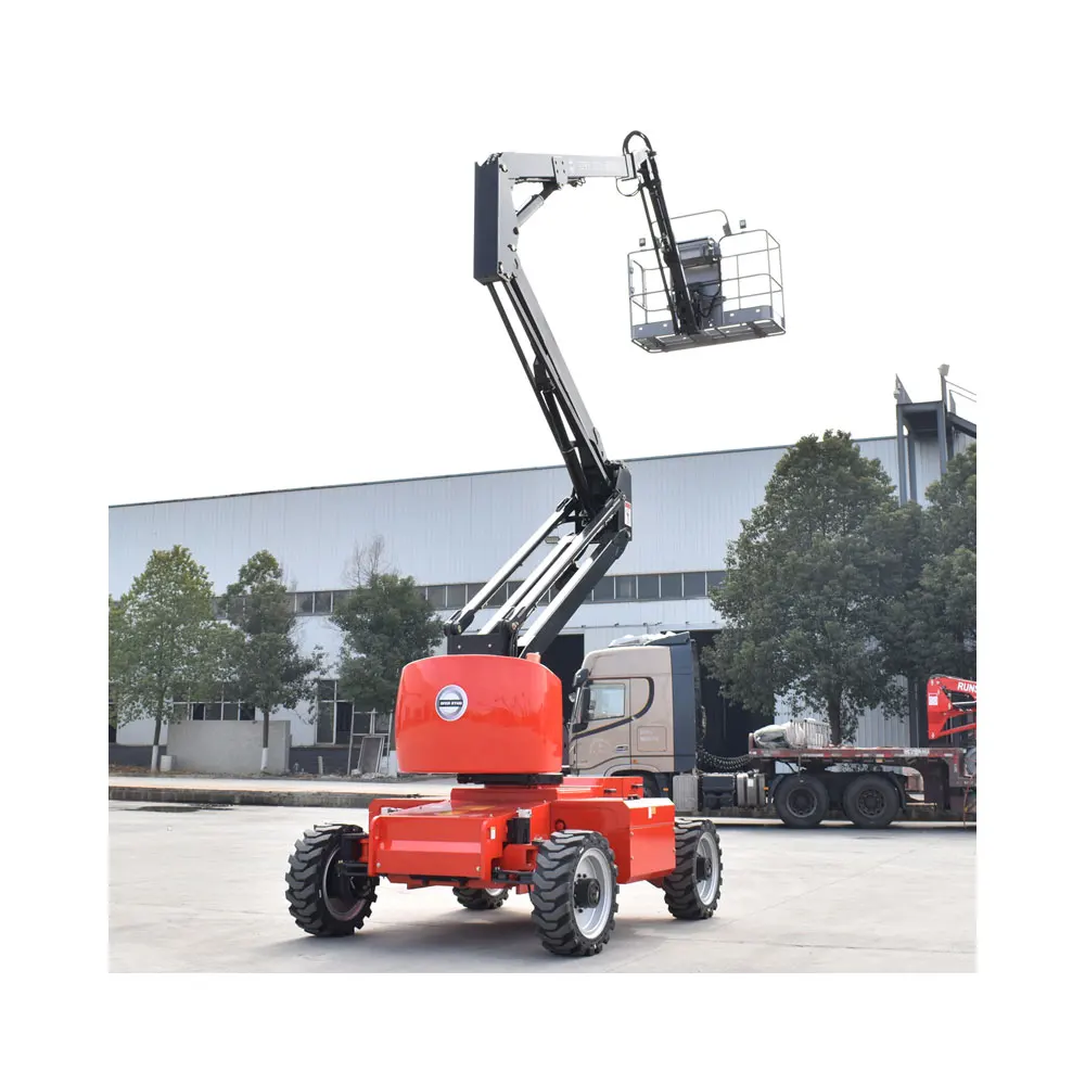 High Lifting Height Trailer Mounted Manually Boom Aerial Work Lift with CE