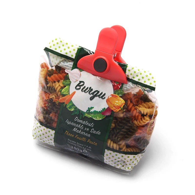 Customizable colors Pack Of 6 Colorful Plastic Chip Bag Clips Seal Pour Food Storage Bag Sealing Clip