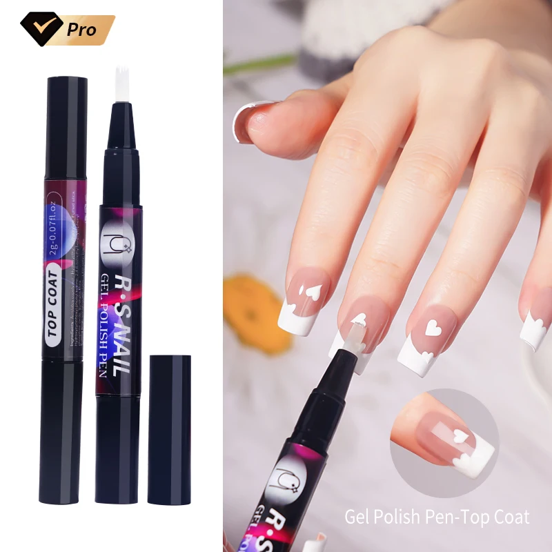 R S Nail Factory Wholesales Gel Polish Pen Top Coat Nail Art Painting No Need Base Gel Top Coat 3 In 1 Soak Off One Step Gel