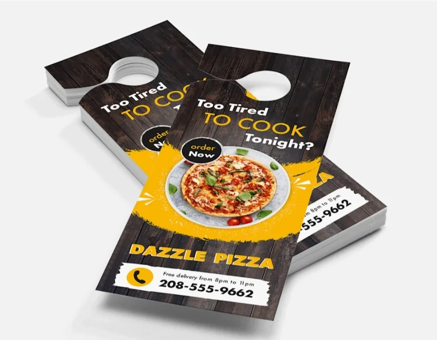 Custom Design Printing Paper Door Hanger Tag For Advertising Marketing Hotel Small Business