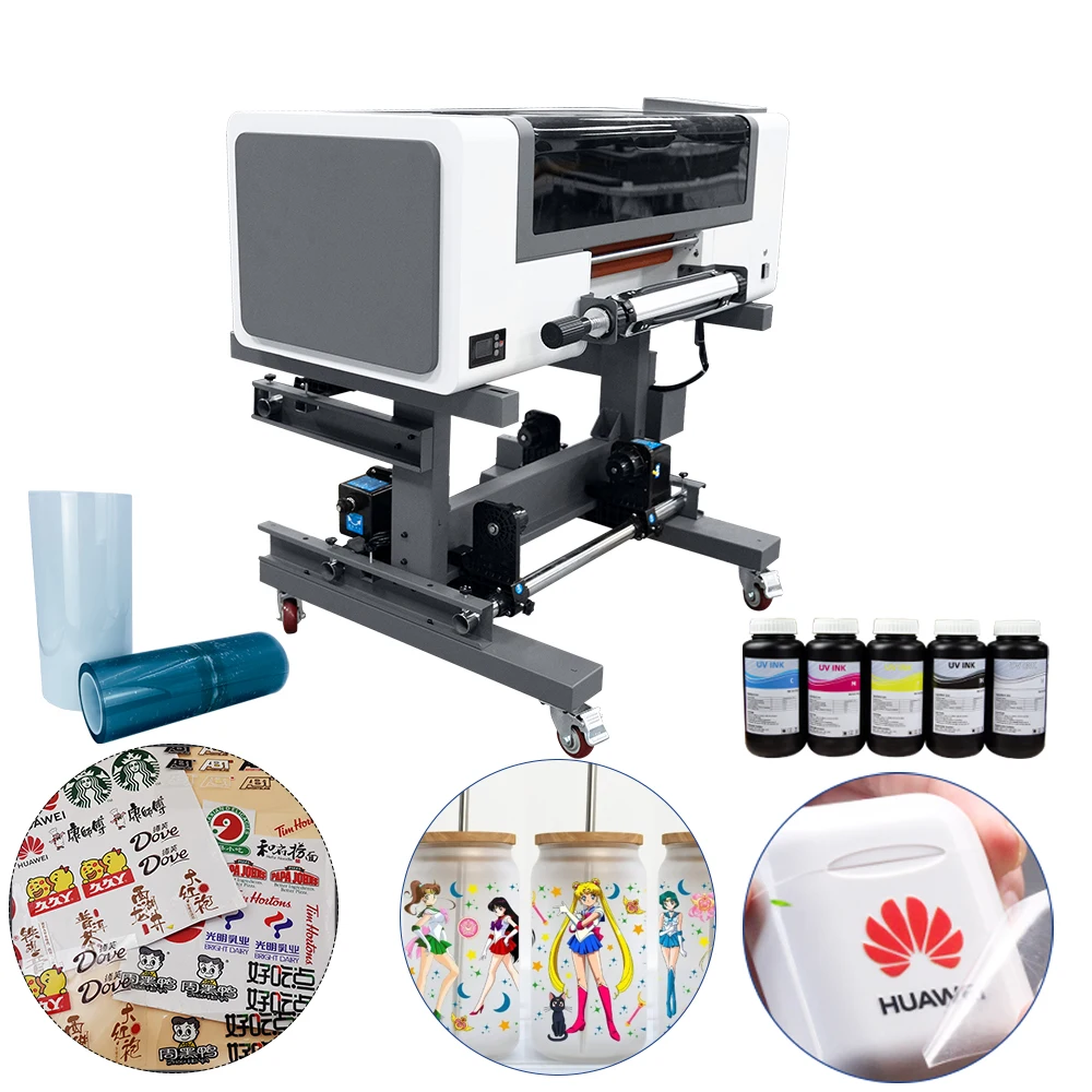 a3 sticker printing machine a3 roll uv dtf printer dtf sticker printer uv printing machine for bottle tx800/i1600 mug printer