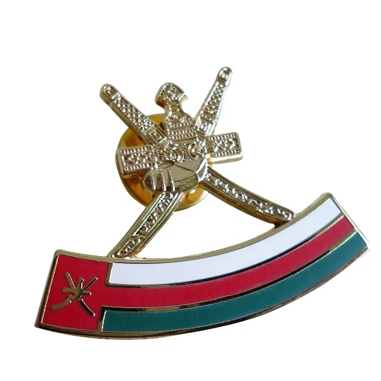 Fine enamel pin manufacturer wholesale enamel lapel pin badges with custom Oman badges