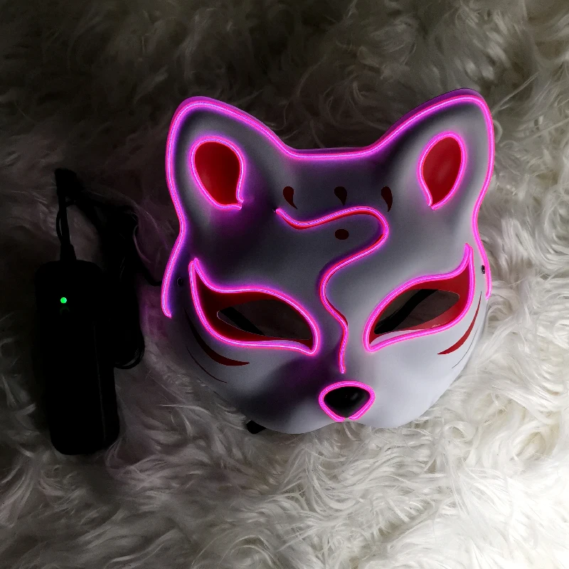 Free Sample Cosplay Led Cat Mask Carnival Party Halloween Full Glow Masks