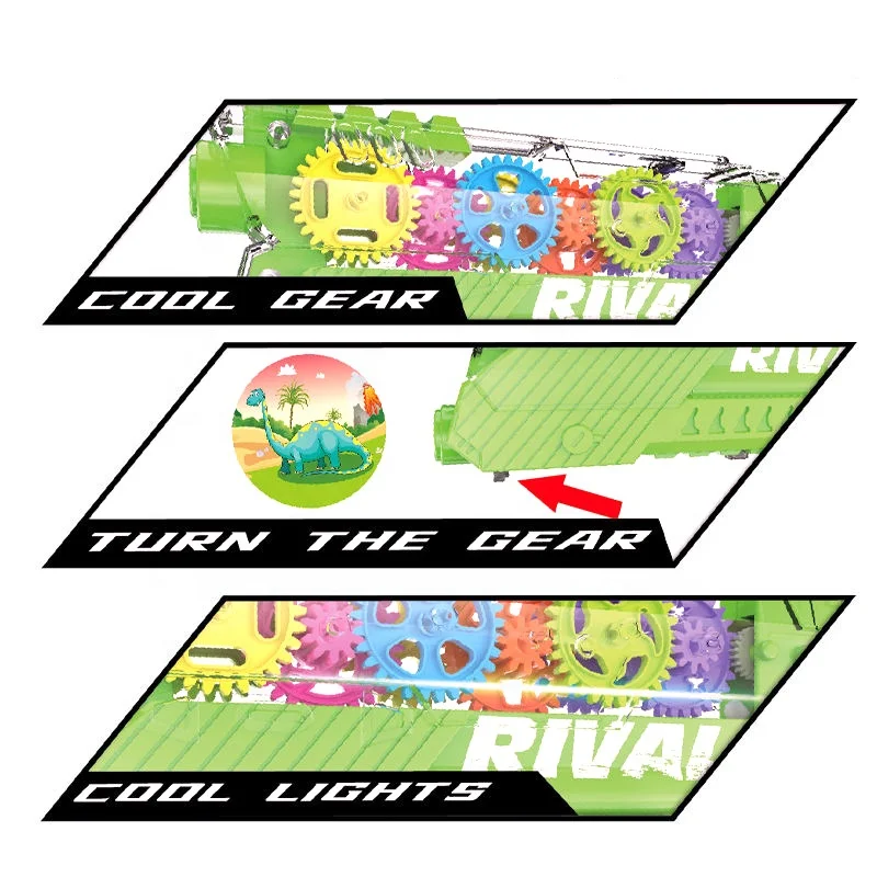 Plastic Electronic Juguete Transparent Gear Interactive Shooting Gun Toy Pistol Projector Toy Guns for Kids