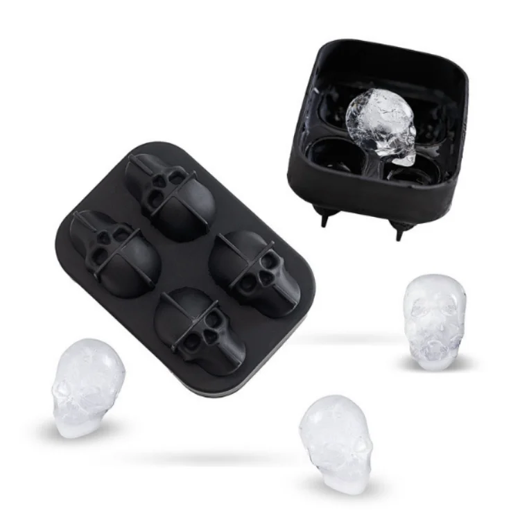 3D food grade bone shaped ice cube tray mold Silicone ice cube maker for whiskey ice cubes