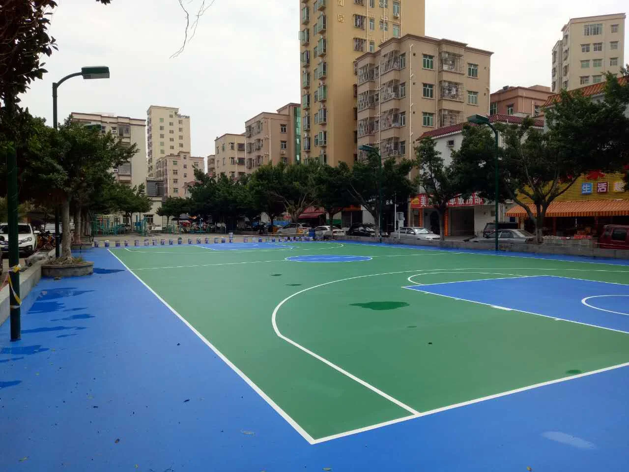 Colorful customizable wholesale indoor and outdoor sports field sports floor coating silicon PU