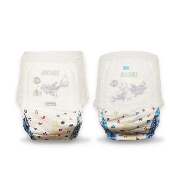 Foshan Factory Wholesale Soft & Breathable Printed Cloth Training Pants Boy/Girl Fluff Pulp Baby Diapers in Bulk