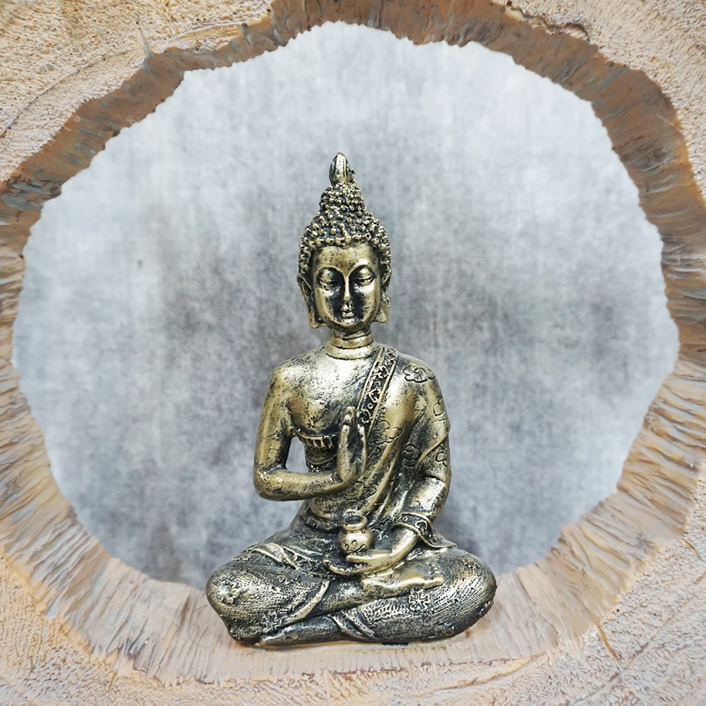Wholesale Feng Shui Ornament Polyresin Antique Religious Decoration Resin Garden Sitting Statues Of Buddha Sculptures