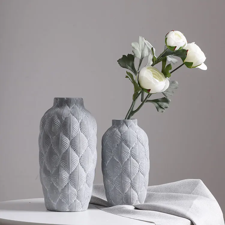 EAGLEGIFTS Wholesale Cheap Custom Aesthetic Ceramic Pottery Flower Vases Nordic Style Unique Table Floral Vessel Cement Vase
