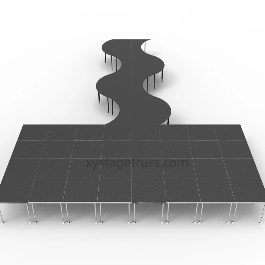 XY portable dj dome portable catwalk aluminum out door stage with straus for sale