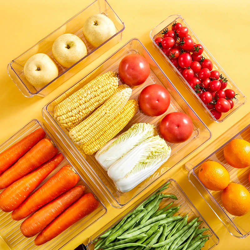 Eco Food grade custom cola kitchen refrigerator container storage bins food container acrylic fridge fridge drawer organizer