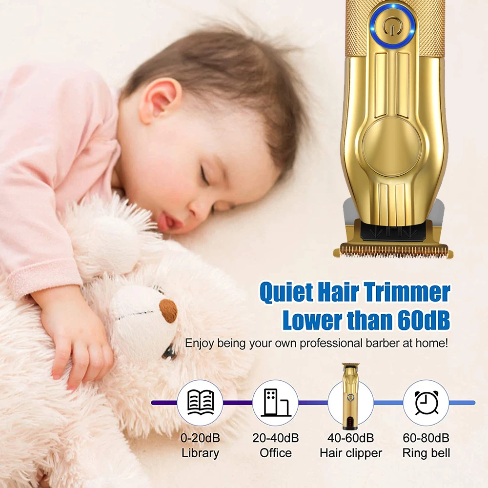 LCD display aluminum Rechargeable Professional  Hair Clipper