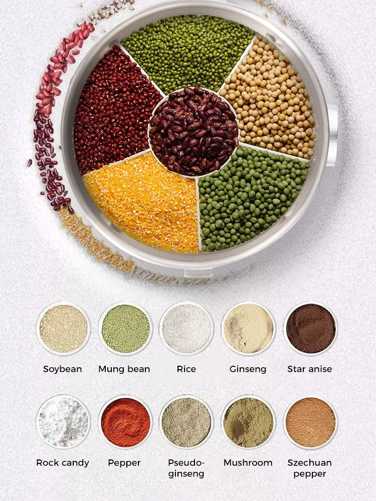 Multifunctional electric grinder blender stainless steel powder grinder coffee bean mill dry 500g ingredient food processor