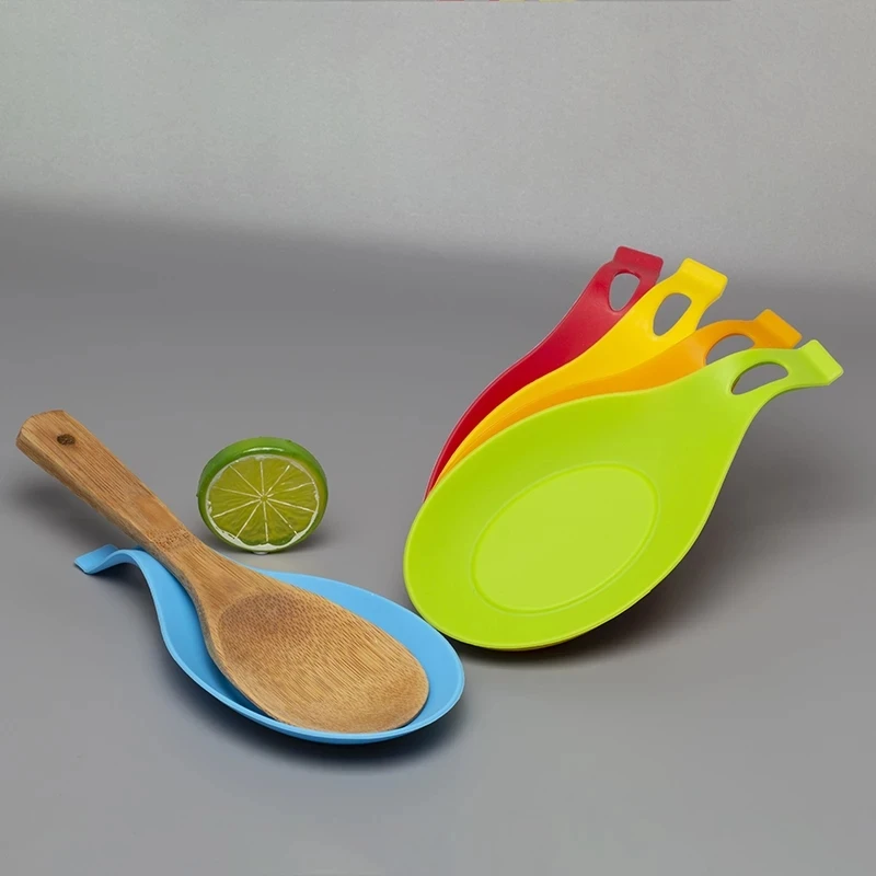 Multipurpose Silicone Spoon Rest Pad Food Grade Silica Gel Spoon Heat Resistant Put Mat Device Kitchen Utensils kitchen dishes