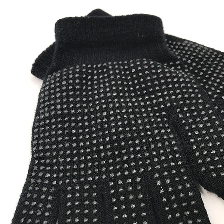 Cheap Winter Magic Knitted Anti Slip Grip Adult Working Sports Gloves with Dots Coating