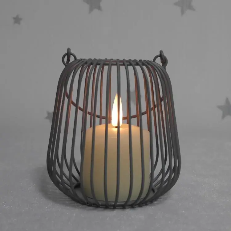 
3D bullet flame black wick real wax led candle votive 