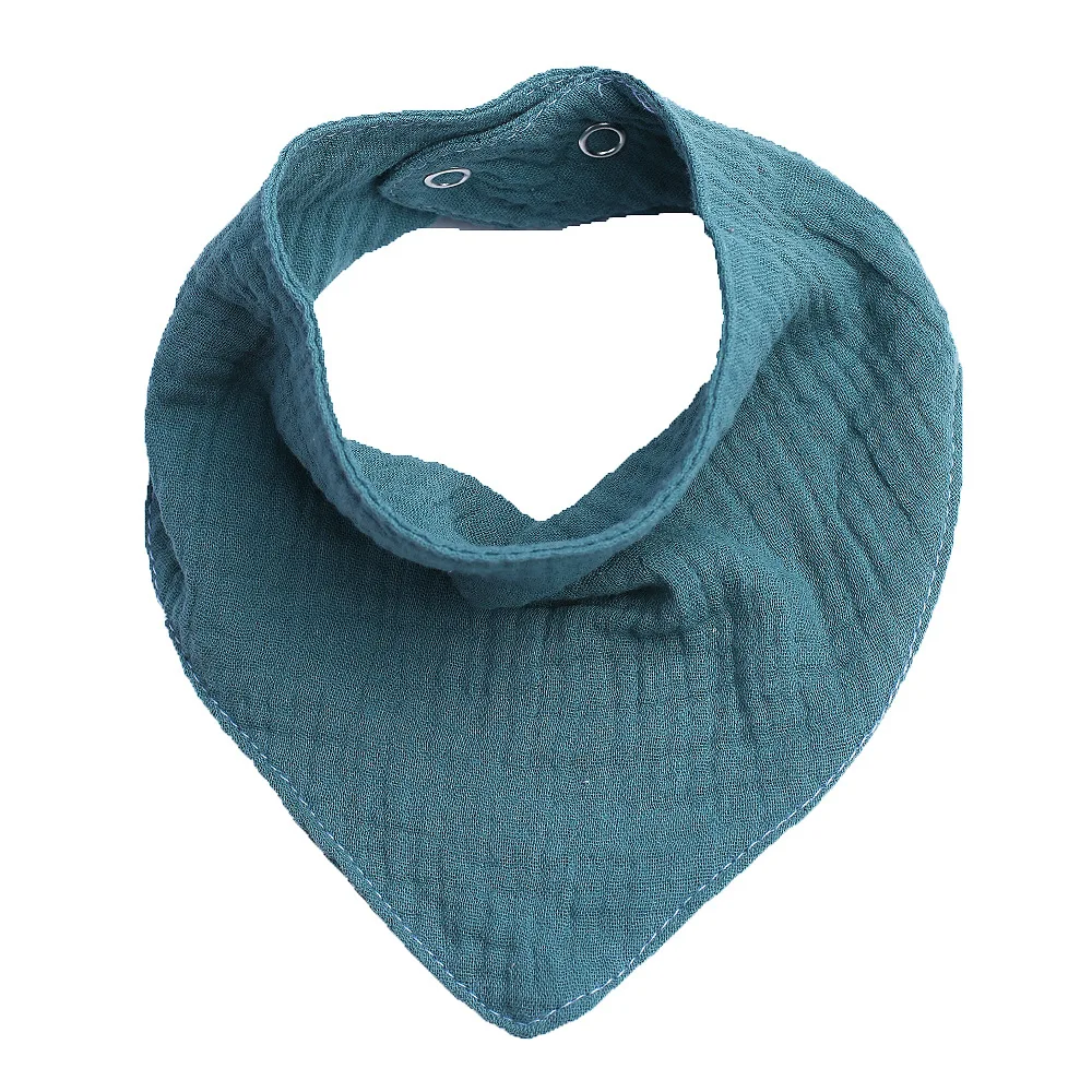 2021 Gots Organic Bamboo Cotton Solid Color  baby bandana drool bibs for Boys and Girls