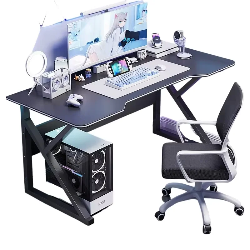 Горячий дешевый современный простой игровой стол и стул набор с полкой для домашнего компьютерного игрового стола стоящая комната украшения