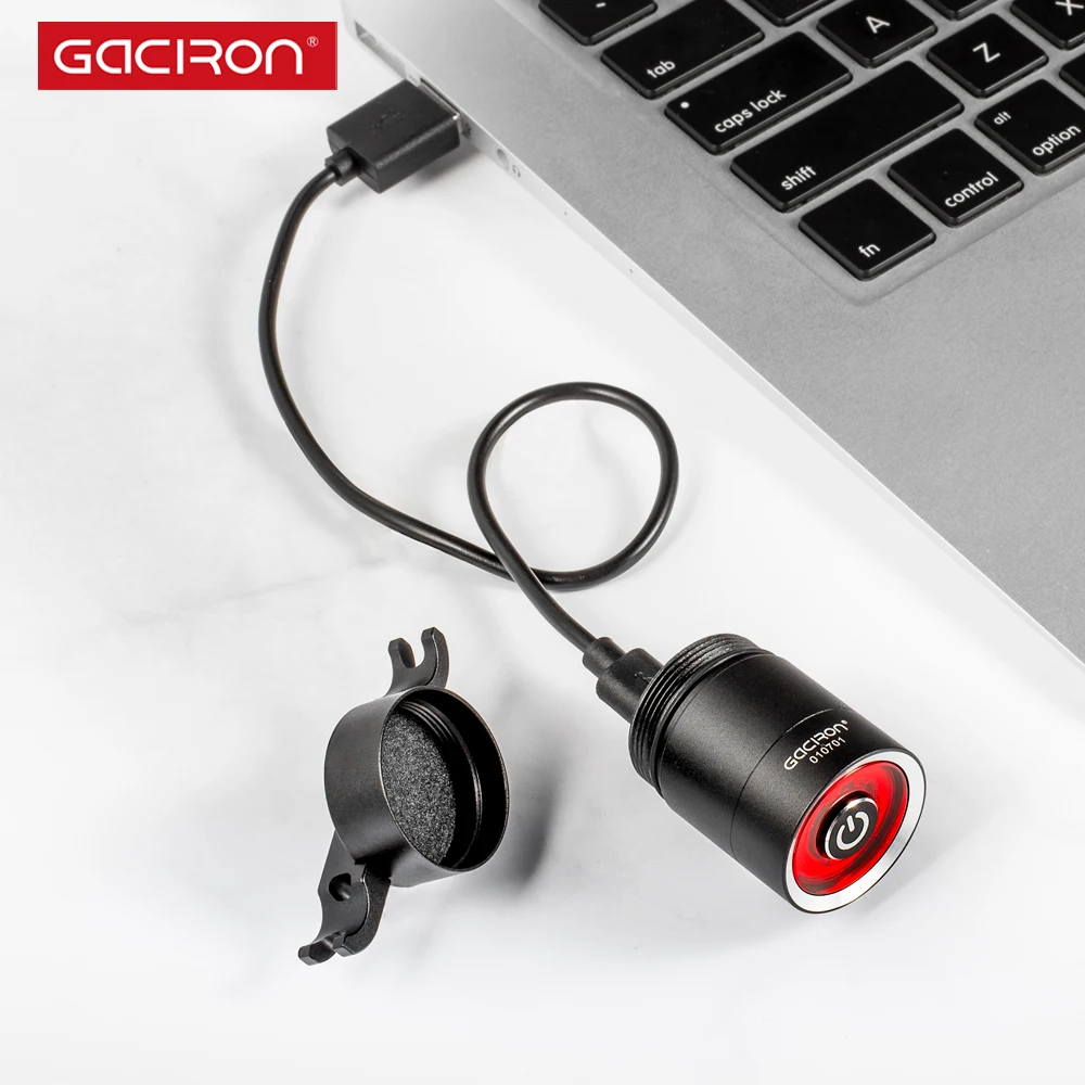 Gaciron Waterproof IPX6 USB Rechargeable Bicycle Rear Red Smart Bicycle Rear Tail Lamp Back Bike Brake Light